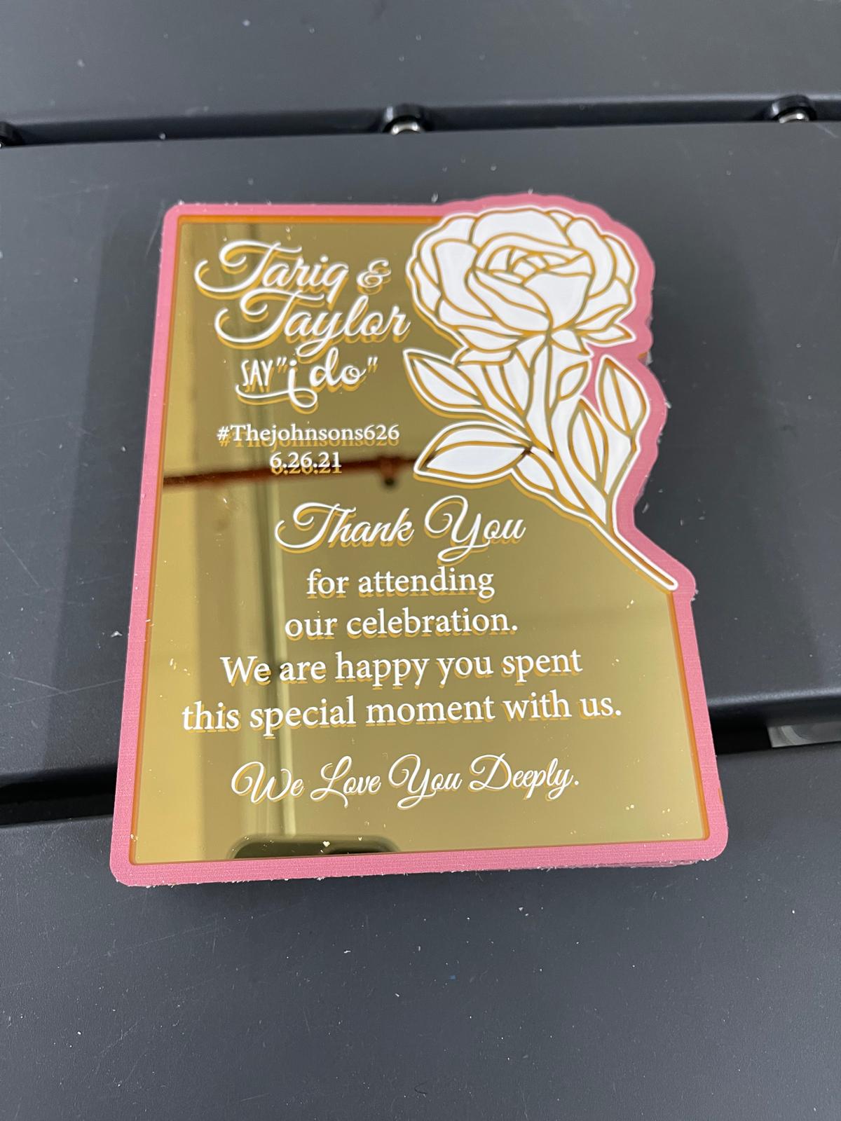 Acrylic Invitations / Thank You Cards