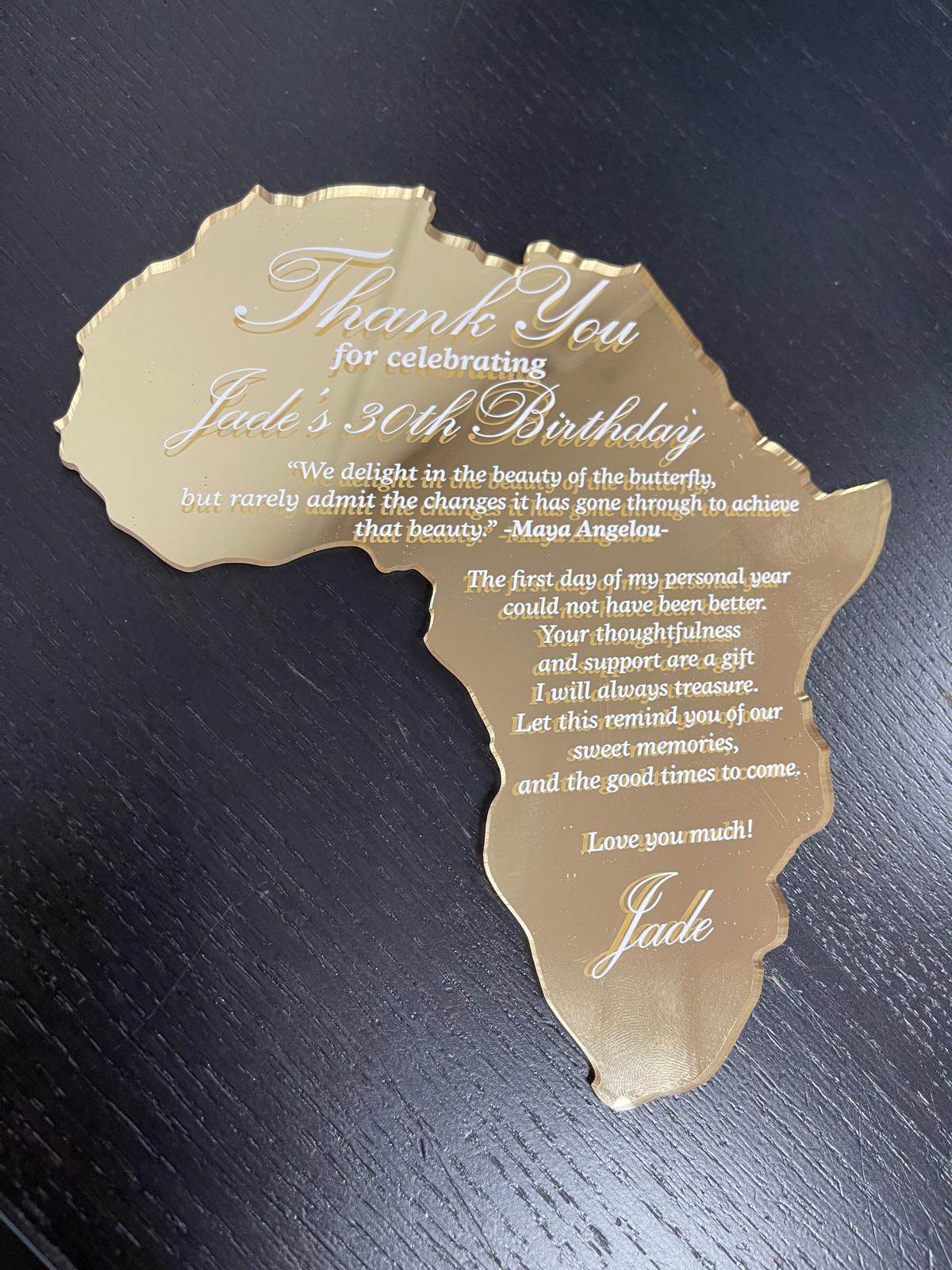 Acrylic Invitations / Thank You Cards