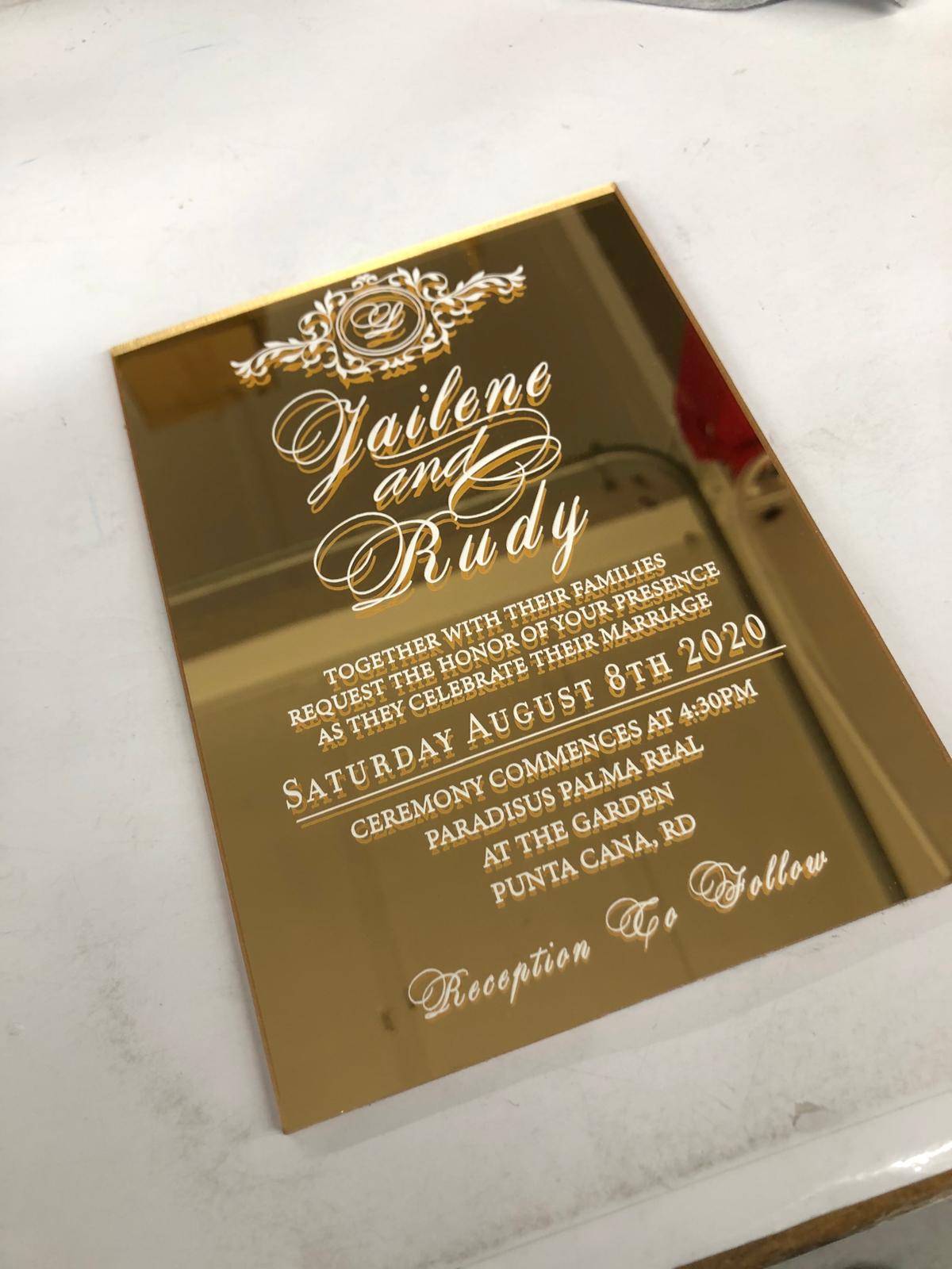 Acrylic Invitations / Thank You Cards