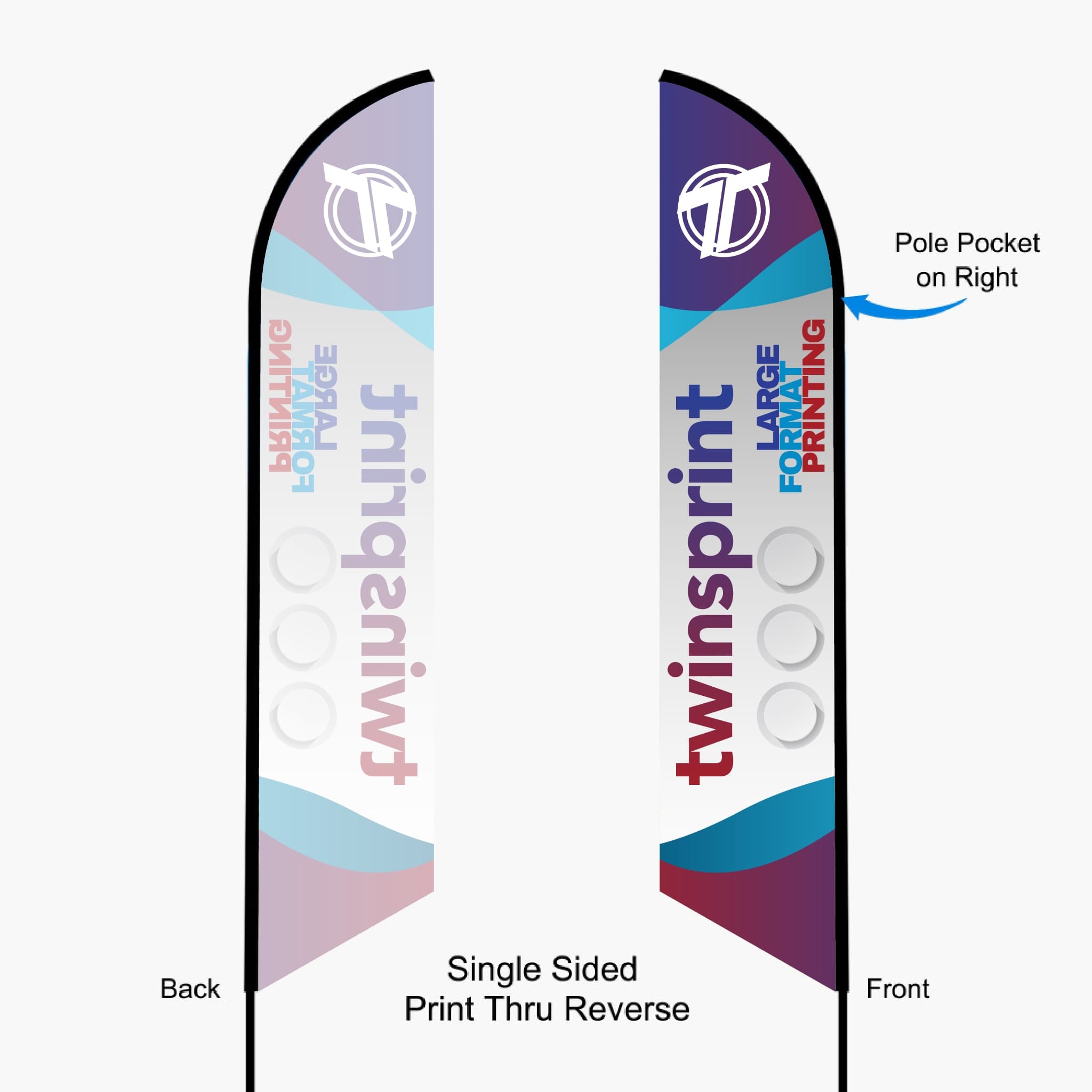 Feather Angled Flag - Fabric