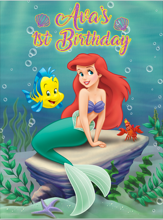 LITTLE MERMAID BACKDROP - Twins Print