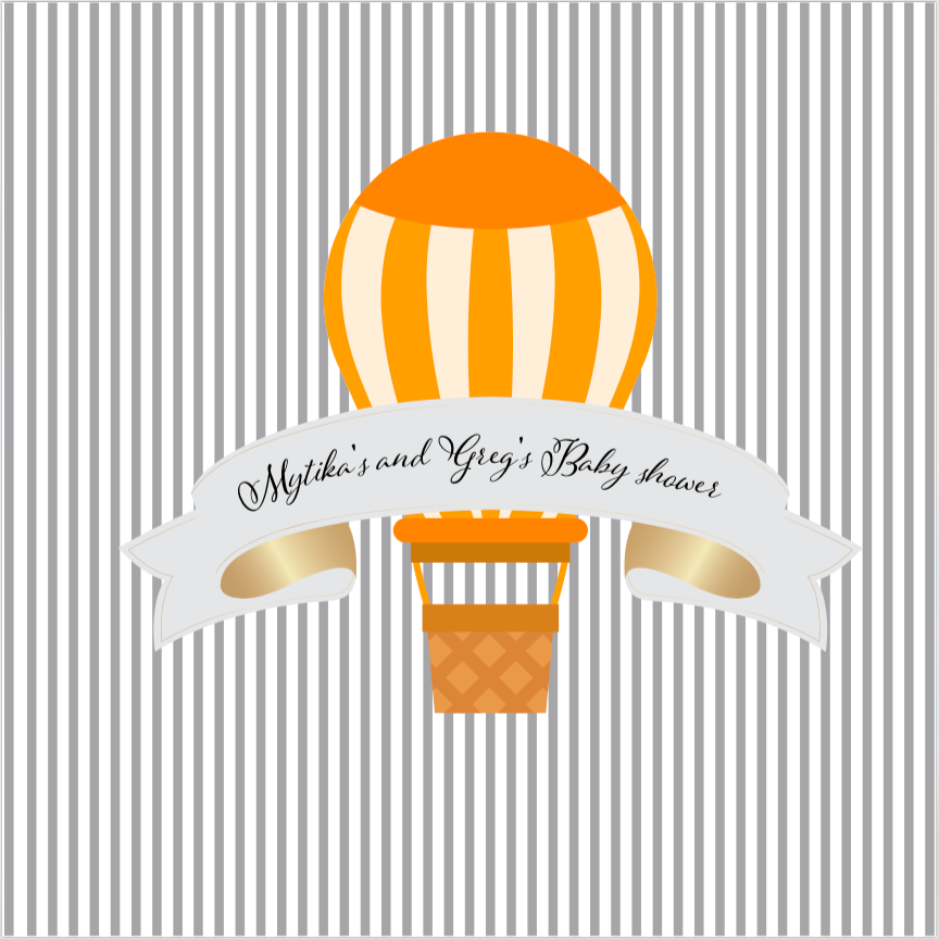 HOT AIR BALLON ORANGE BACKDROP - Twins Print