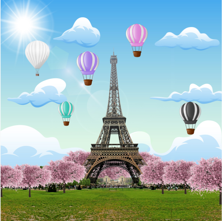 EIFFEL TOWER BACKDROP - Twins Print