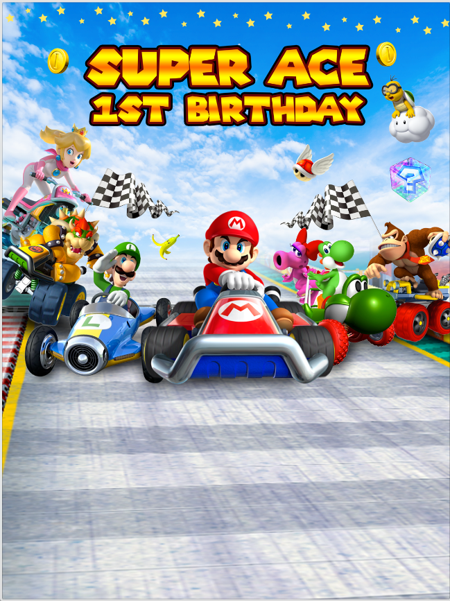 MARIO KART BACKDROP - Twins Print