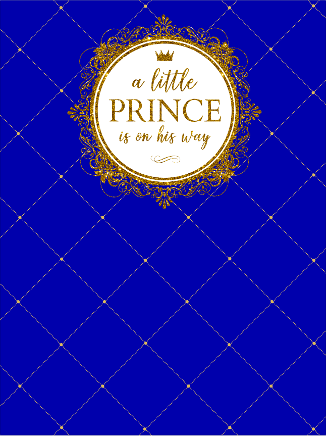 Prince Baby Shower / Gold Glitter / Royal Blue - Twins Print