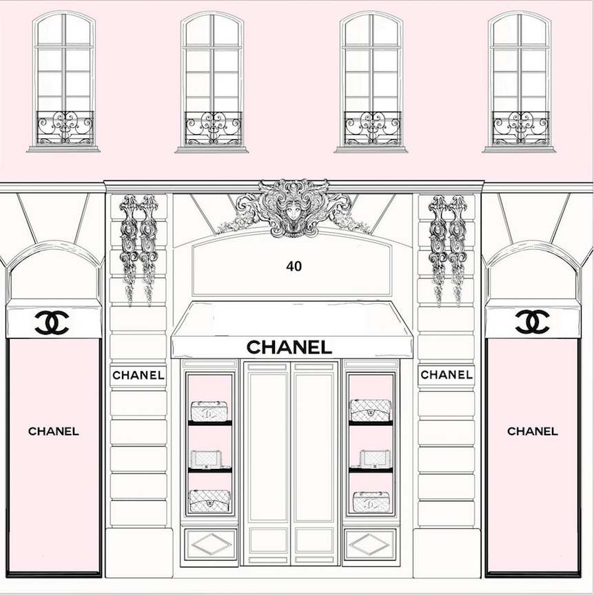 CHANNEL STORE FRONT BACKDROP / PARIS STORE - Twins Print
