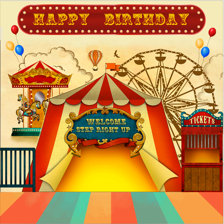CIRCUS BACKDROP 002 / HAPPY BIRTHDAY - Twins Print