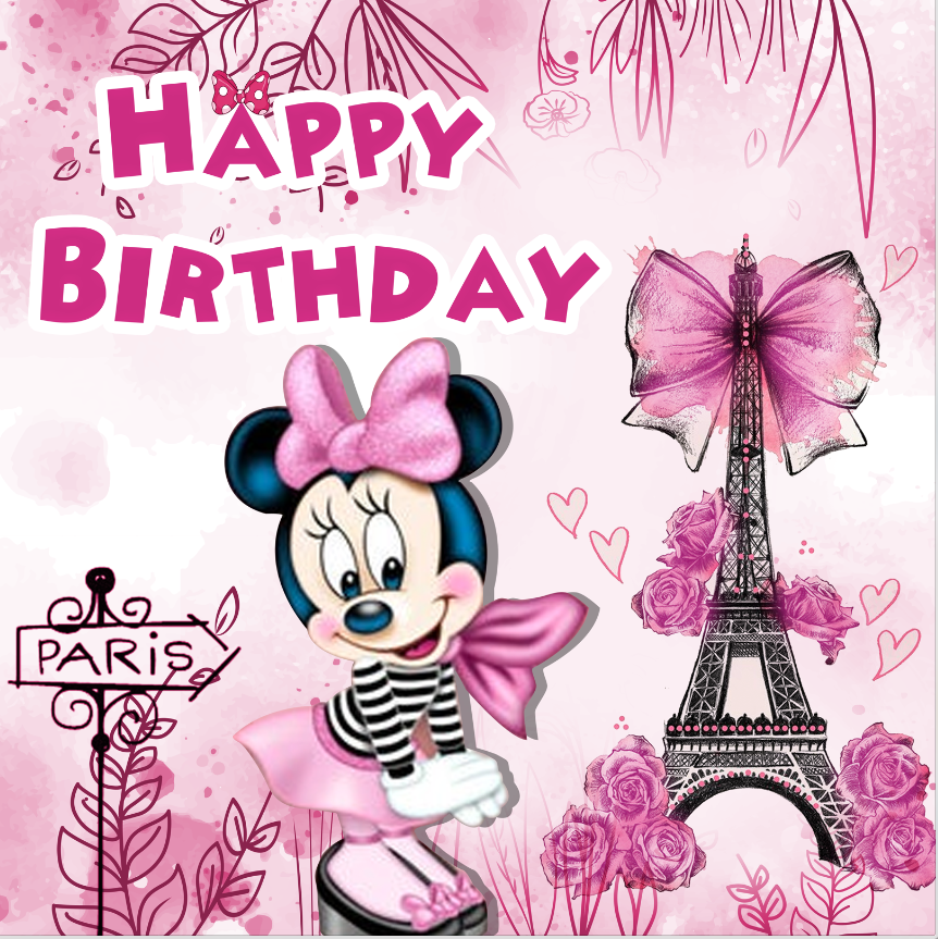 MINNIE MOUSE IN PARIS 003 BACKDROP - Twins Print