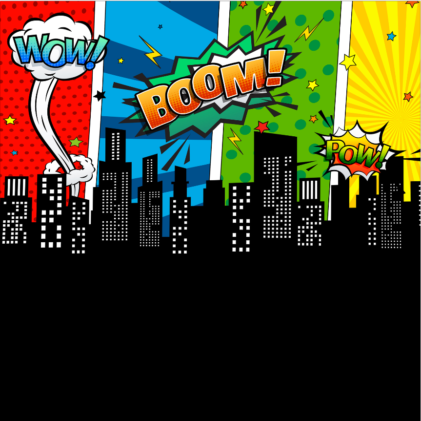WOW/ BOOM/ POW BACKDROP - Twins Print