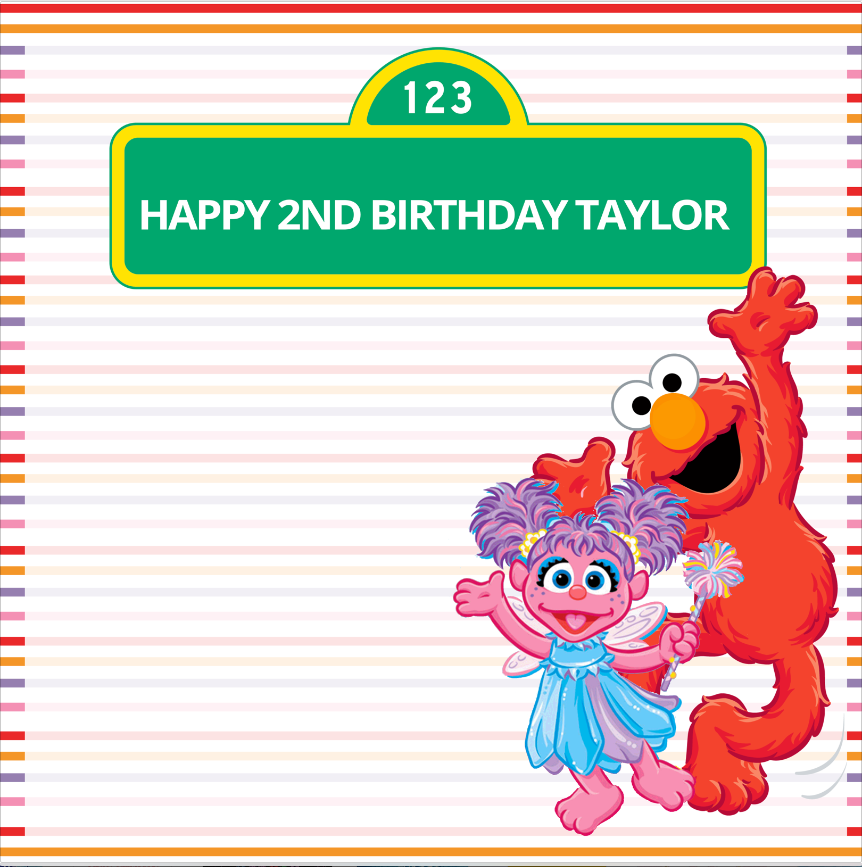 ELMO AND ABBY BACKDROP - Twins Print