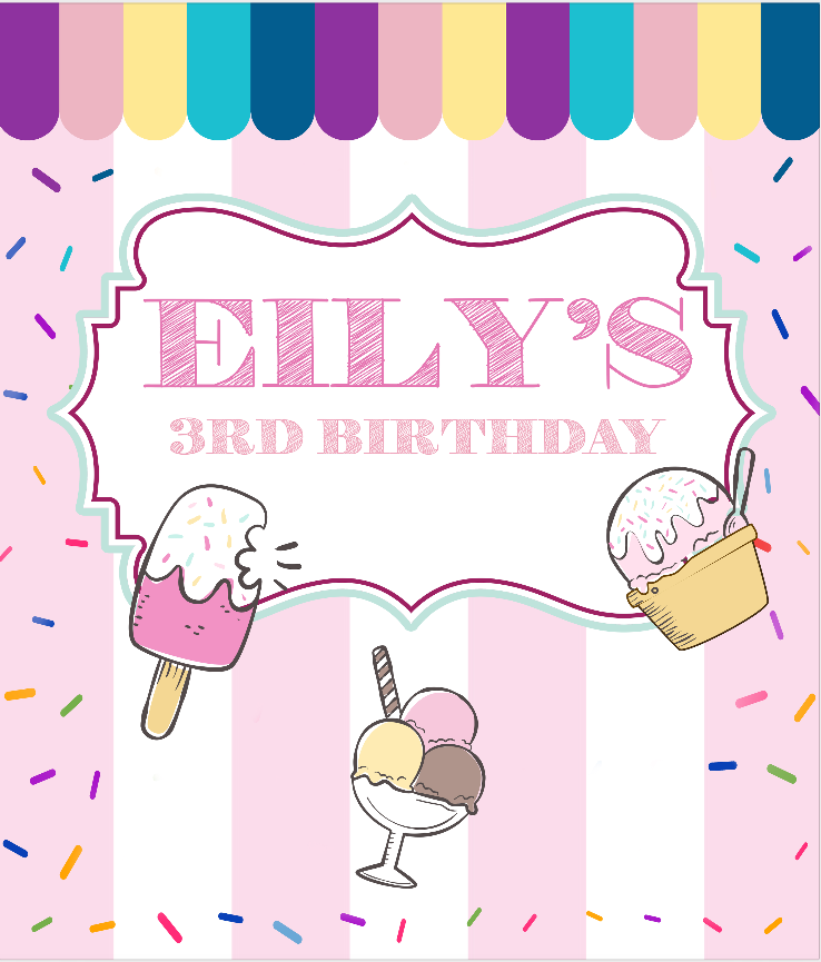 ICE CREAM PARLOR SHOP BACKDROP